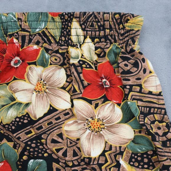 Capacity Shorts Womens M Multicolor Floral Elastic Waist High Rise Culotte - Picture 9 of 14